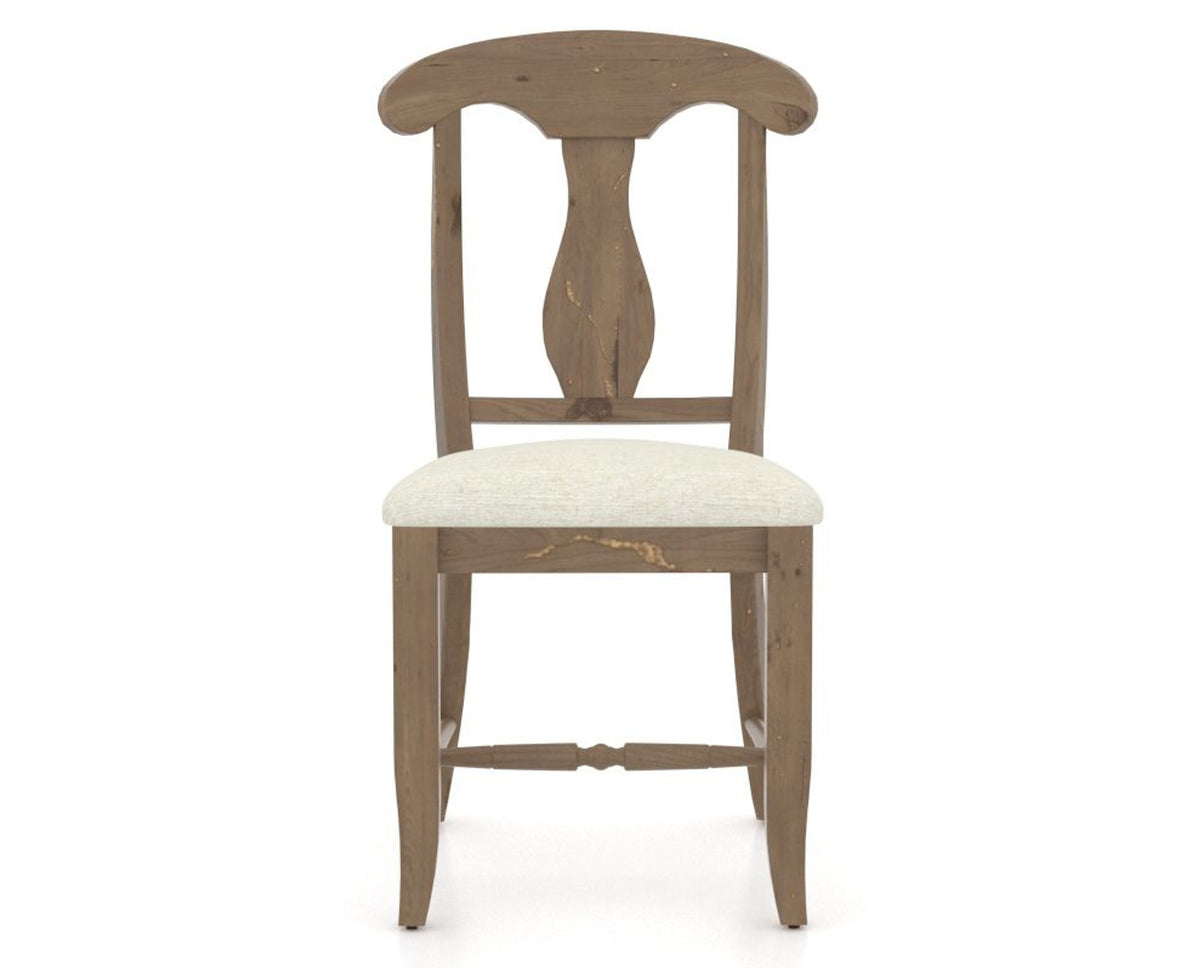Canadel Champlain Dining Chair 0600 in TW Fabric and 25 Pecan Washed, front view