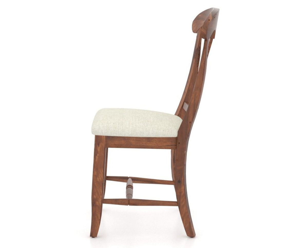 Canadel Champlain Dining Chair 0600 in TW Fabric and 33 Spice Washed, side view