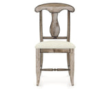 Canadel Champlain Dining Chair 0600 in TW Fabric and 72 Heritage Nature, front view