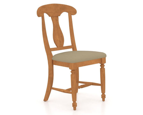 Canadel Dining Chair 0600 in XY Faux Leather and 01 Honey Washed, three-quarter view