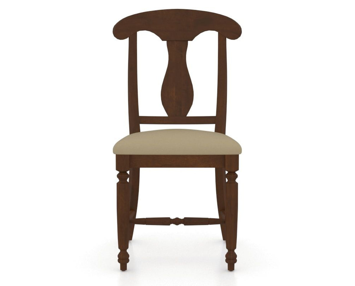 Canadel Dining Chair 0600 in XY Faux Leather and 19 Cognac Washed, front view