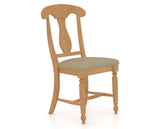 Canadel Dining Chair 0600 in XY Faux Leather and 20 Caramel Washed, three-quarter view