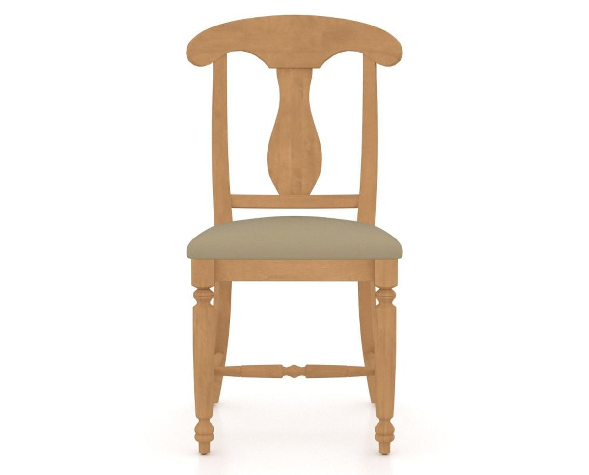 Canadel Dining Chair 0600 in XY Faux Leather and 20 Caramel Washed, front view