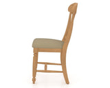 Canadel Dining Chair 0600 in XY Faux Leather and 20 Caramel Washed, side view