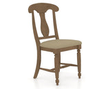 Canadel Dining Chair 0600 in XY Faux Leather and 25 Pecan Washed, three-quarter view
