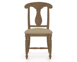 Canadel Dining Chair 0600 in XY Faux Leather and 25 Pecan Washed, front view