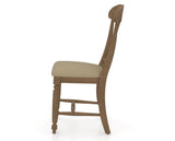 Canadel Dining Chair 0600 in XY Faux Leather and 25 Pecan Washed, side view