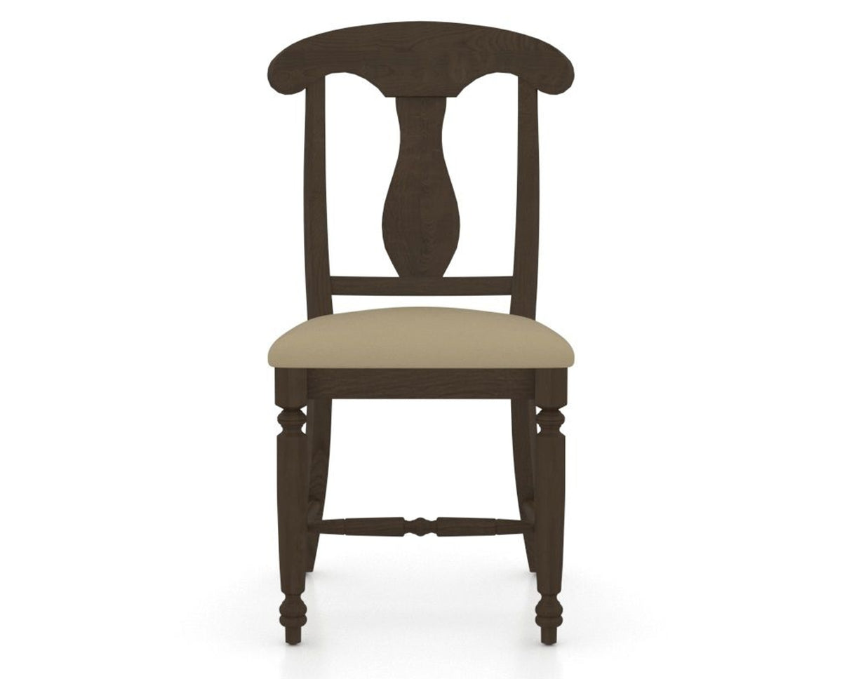 Canadel Dining Chair 0600 in XY Faux Leather and 29 Hazelnut Washed, front view