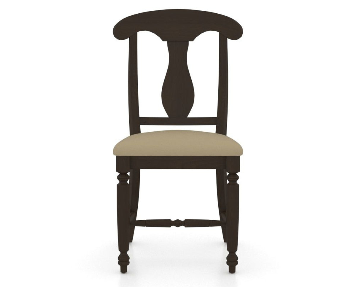 Canadel Dining Chair 0600 in XY Faux Leather and 59 Davy's Grey, front view