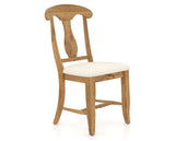 Canadel Champlain Dining Chair 0600 in YJ Faux Leather and 01 Honey Washed, three-quarter view