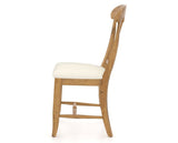 Canadel Champlain Dining Chair 0600 in YJ Faux Leather and 01 Honey Washed, side view