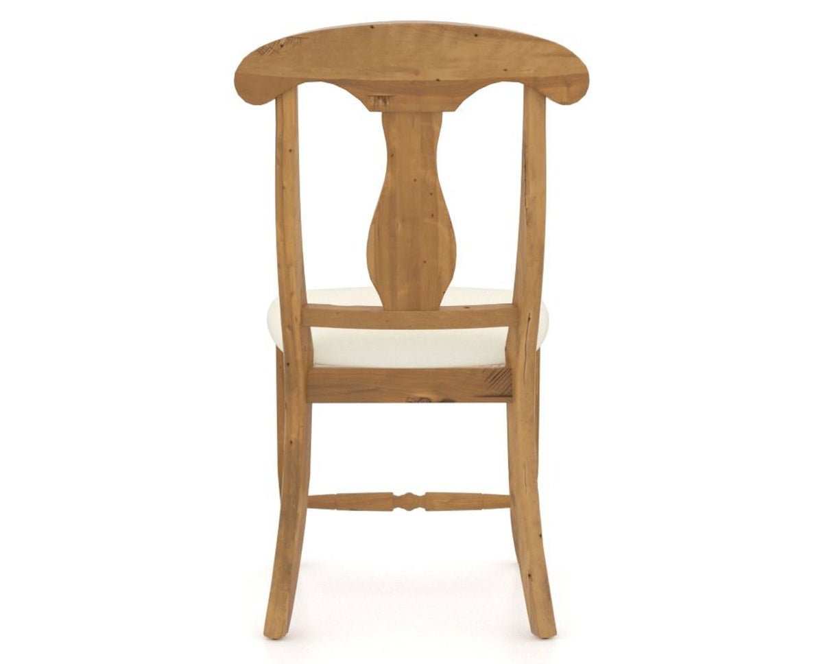 Canadel Champlain Dining Chair 0600 in YJ Faux Leather and 01 Honey Washed, back view