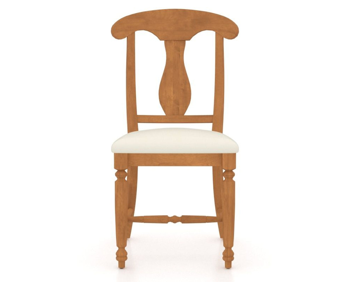 Canadel Dining Chair 0600 in YJ Faux Leather and 01 Honey Washed, front view