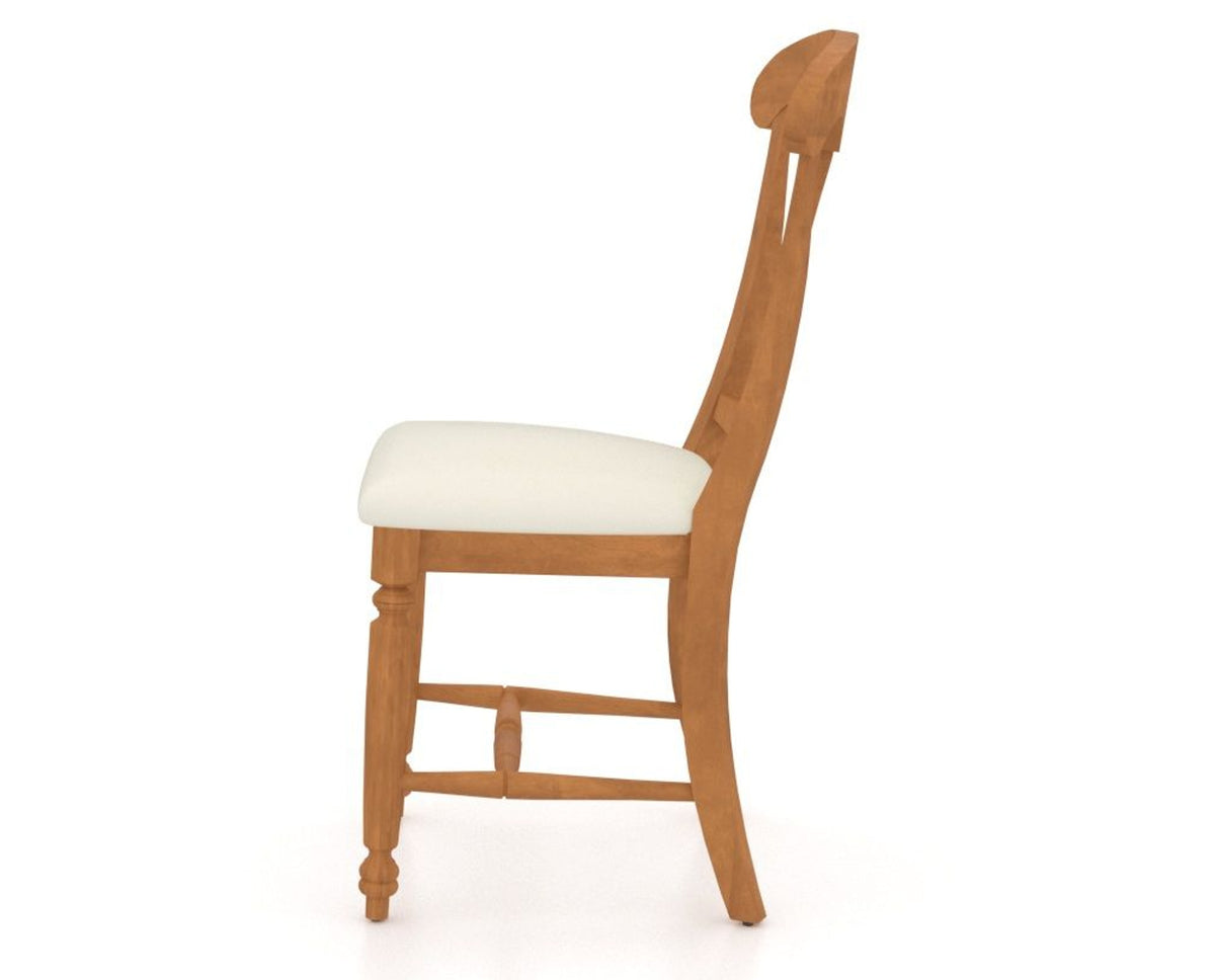 Canadel Dining Chair 0600 in YJ Faux Leather and 01 Honey Washed, side view