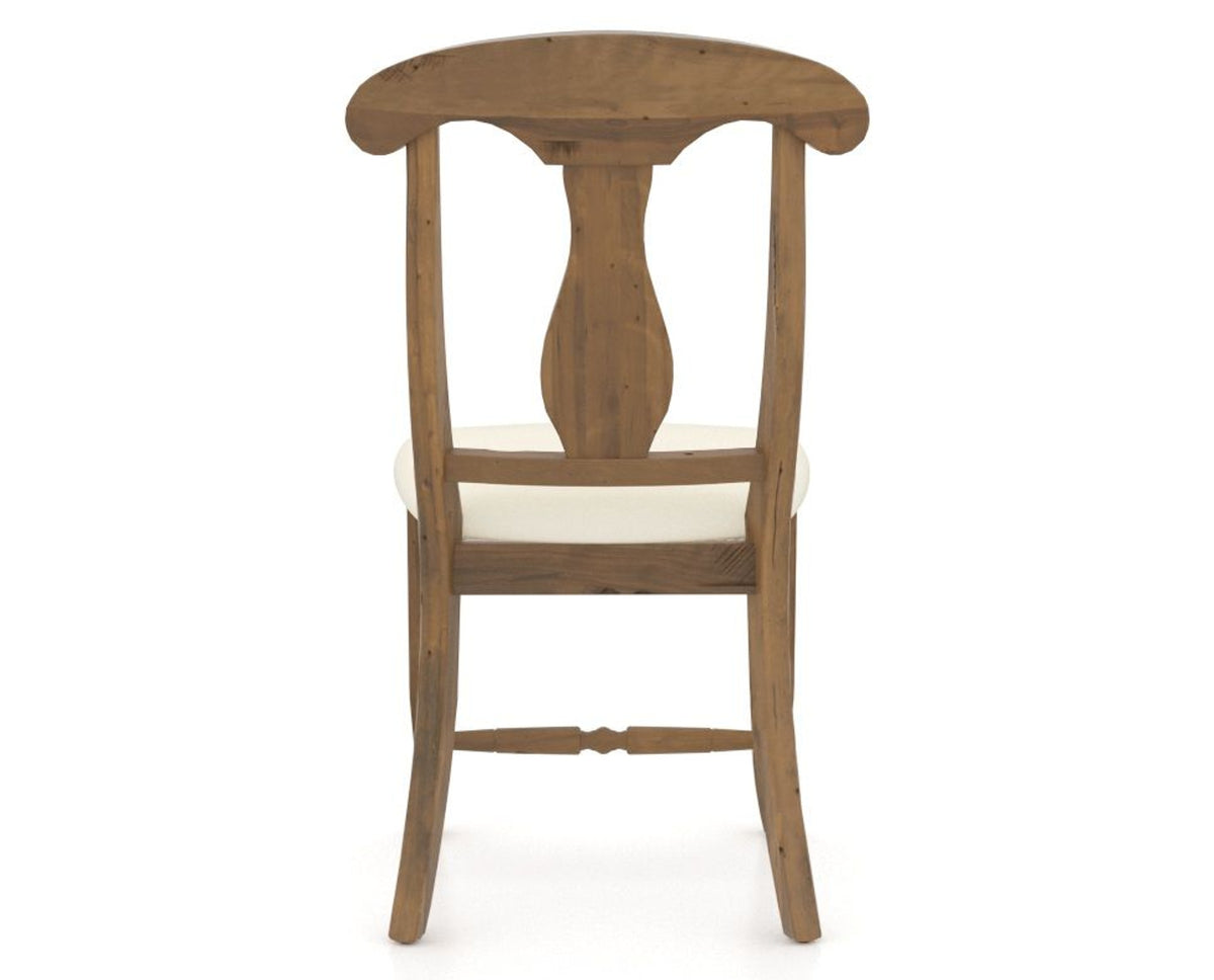 Canadel Champlain Dining Chair 0600 in YJ Faux Leather and 03 Oak Washed, back view