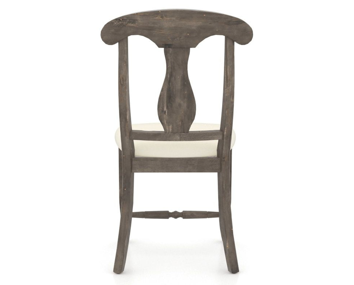 Canadel Champlain Dining Chair 0600 in YJ Faux Leather and 08 Shadow, back view