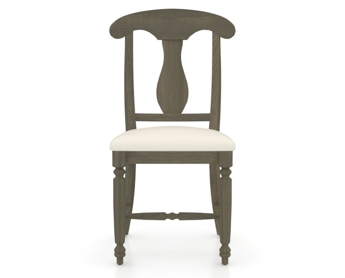 Canadel Dining Chair 0600 in YJ Faux Leather and 08 Shadow, front view