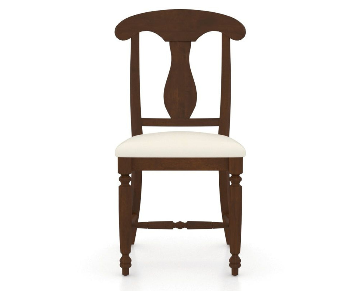 Canadel Dining Chair 0600 in YJ Faux Leather and 19 Cognac Washed, front view