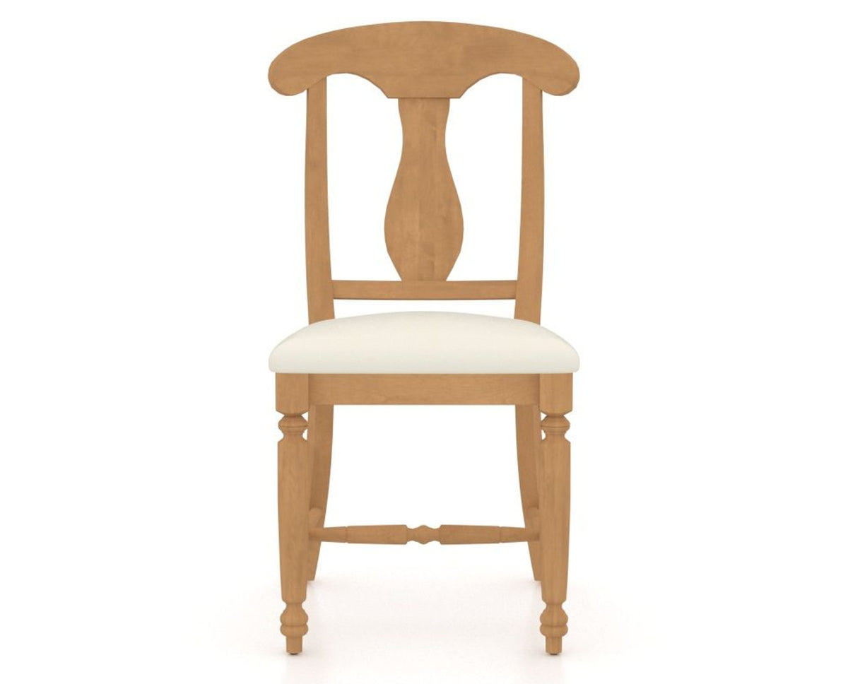 Canadel Dining Chair 0600 in YJ Faux Leather and 20 Caramel Washed, front view