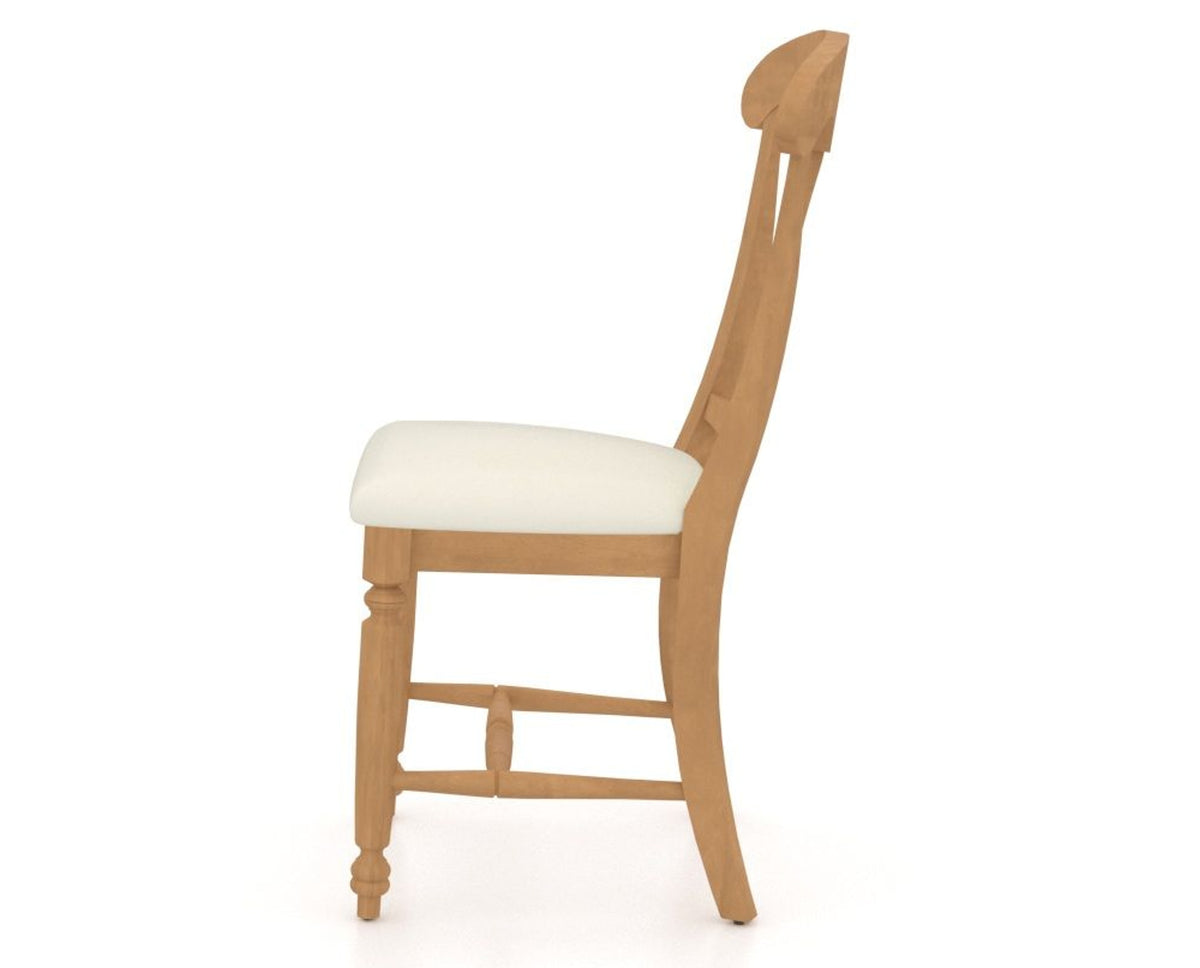 Canadel Dining Chair 0600 in YJ Faux Leather and 20 Caramel Washed, side view