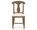 Canadel Dining Chair 0600 in YJ Faux Leather and 25 Pecan Washed, front view