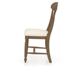 Canadel Dining Chair 0600 in YJ Faux Leather and 25 Pecan Washed, side view