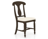 Canadel Dining Chair 0600 in YJ Faux Leather and 29 Hazelnut Washed, three-quarter view
