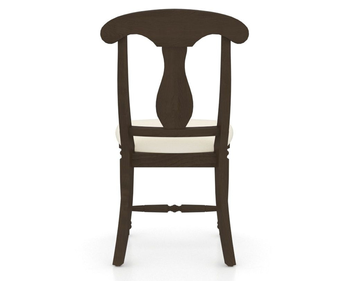 Canadel Dining Chair 0600 in YJ Faux Leather and 29 Hazelnut Washed, back view