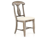 Canadel Champlain Dining Chair 0600 in YJ Faux Leather and 72 Heritage Nature, three-quarter view