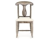 Canadel Champlain Dining Chair 0600 in YJ Faux Leather and 72 Heritage Nature, front view