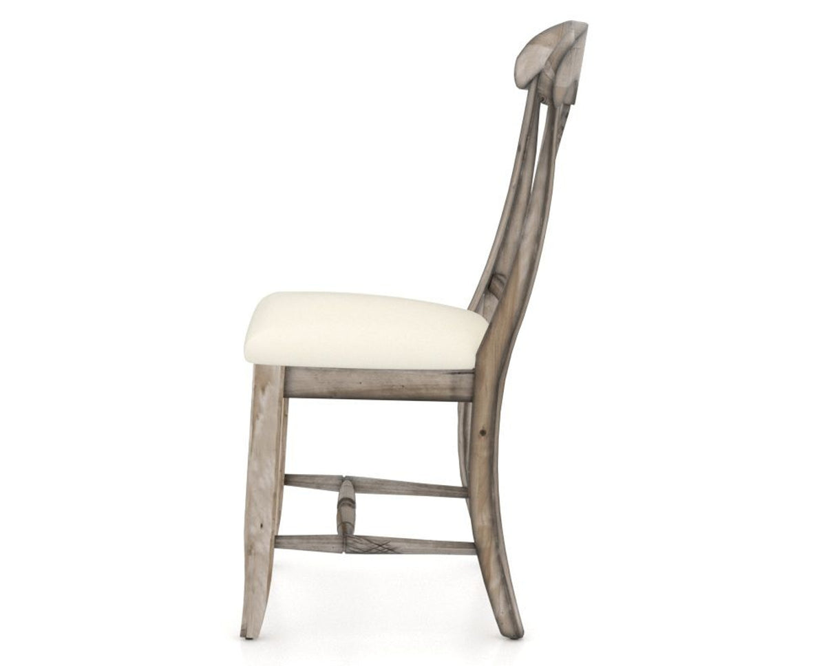 Canadel Champlain Dining Chair 0600 in YJ Faux Leather and 72 Heritage Nature, side view