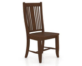 Canadel Dining Chair 2250 in Wood Seat and 19 Cognac Washed, three-quarter view