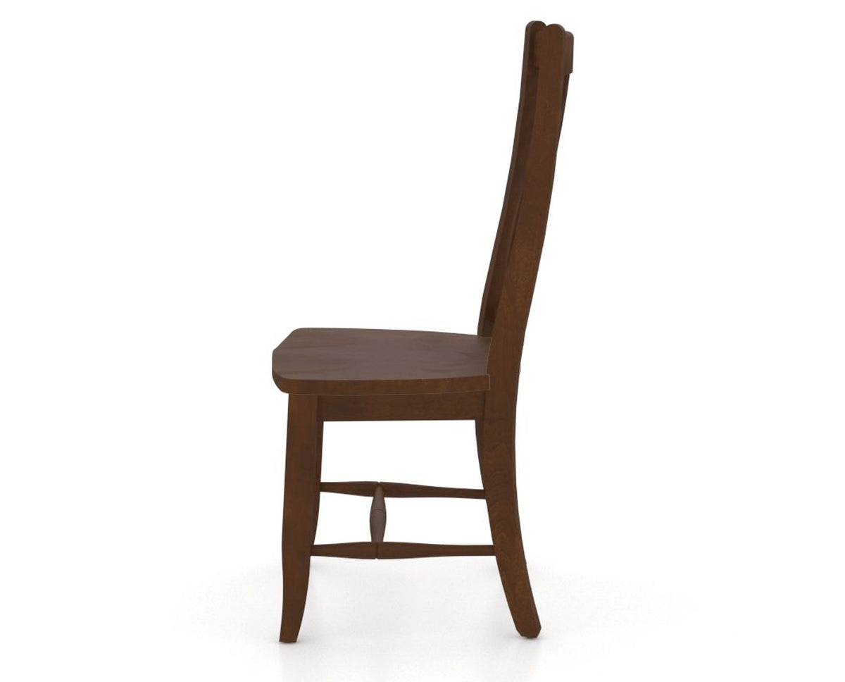 Canadel Dining Chair 2250 in Wood Seat and 19 Cognac Washed, side view