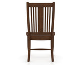 Canadel Dining Chair 2250 in Wood Seat and 19 Cognac Washed, back view