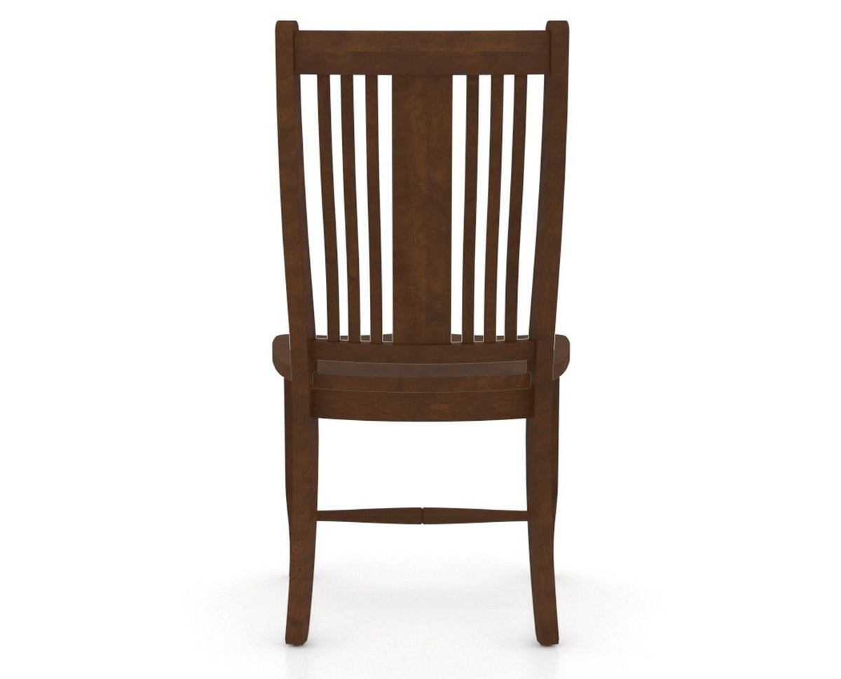 Canadel Dining Chair 2250 in Wood Seat and 19 Cognac Washed, back view