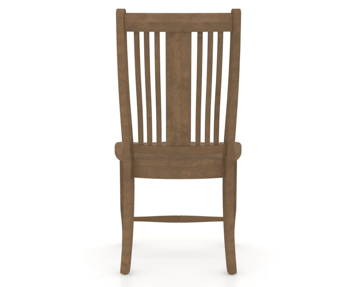 Canadel Dining Chair 2250 in Wood Seat and 25 Pecan Washed, back view