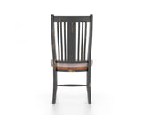 Canadel Champlain Lloyd Dining Chair in Black and Spice Washed, back view