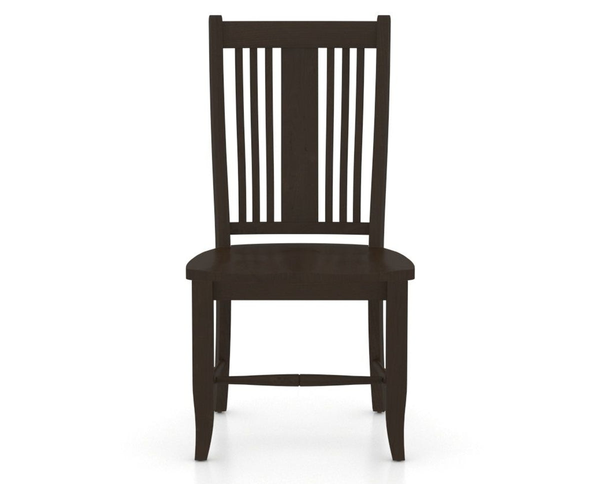 Canadel Dining Chair 2250 in Wood Seat and 59 Davy's Grey, front view