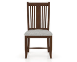 Canadel Dining Chair 2250 in 7C Fabric and 19 Cognac Washed, front view