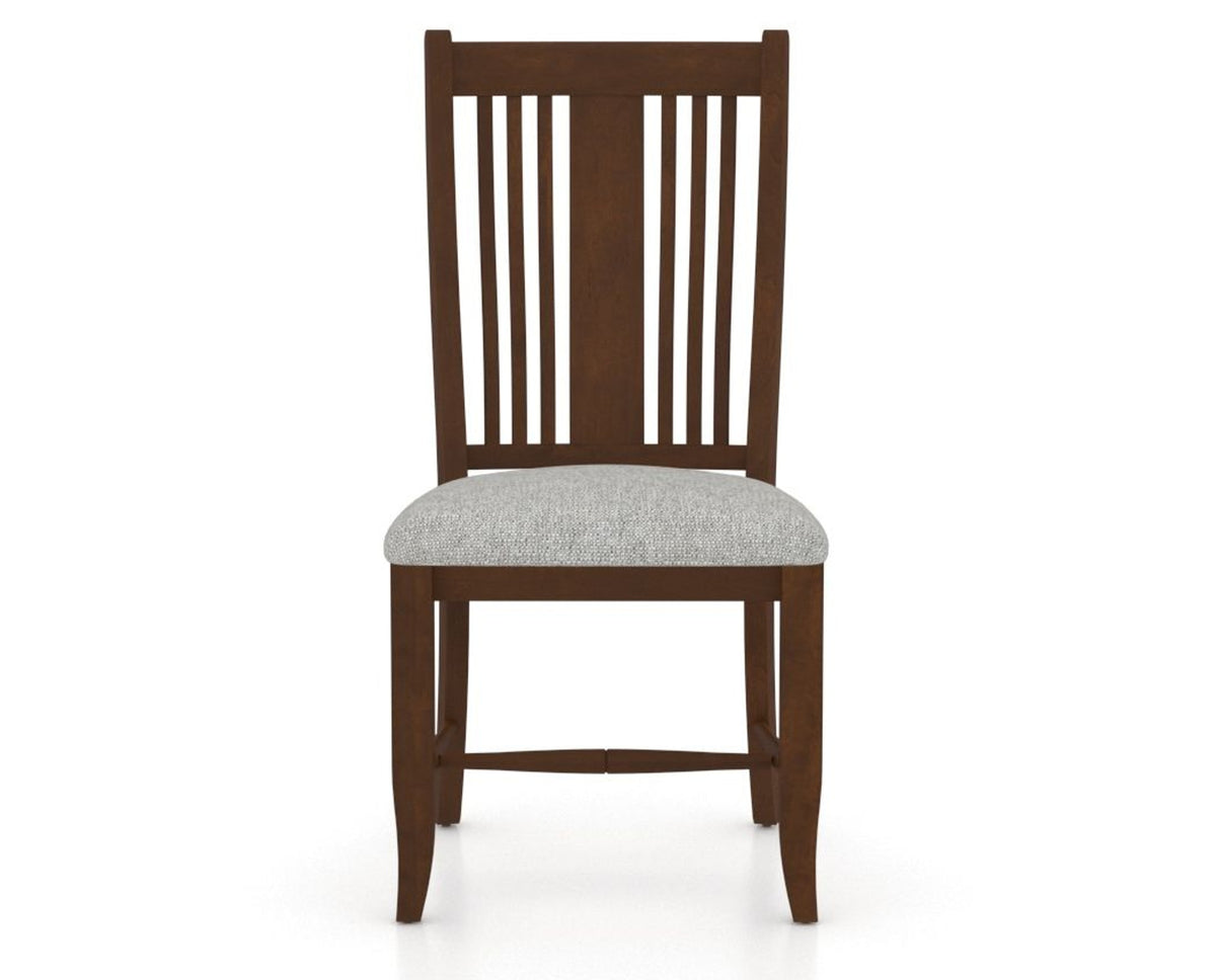 Canadel Dining Chair 2250 in 7C Fabric and 19 Cognac Washed, front view