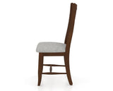 Canadel Dining Chair 2250 in 7C Fabric and 19 Cognac Washed, side view