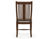 Canadel Dining Chair 2250 in 7C Fabric and 19 Cognac Washed, back view