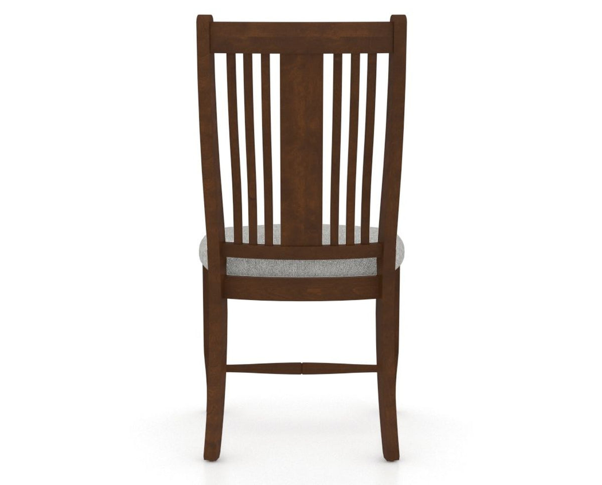 Canadel Dining Chair 2250 in 7C Fabric and 19 Cognac Washed, back view