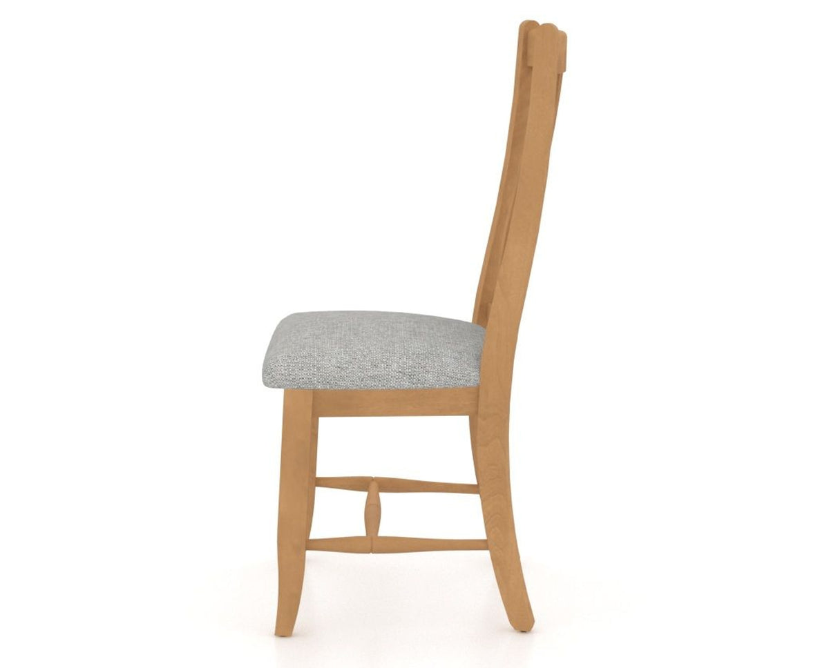 Canadel Dining Chair 2250 in 7C Fabric and 20 Caramel Washed, side view