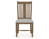 Canadel Dining Chair 2250 in 7C Fabric and 25 Pecan Washed, front view