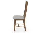 Canadel Dining Chair 2250 in 7C Fabric and 25 Pecan Washed, side view