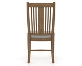 Canadel Dining Chair 2250 in 7C Fabric and 25 Pecan Washed, back view