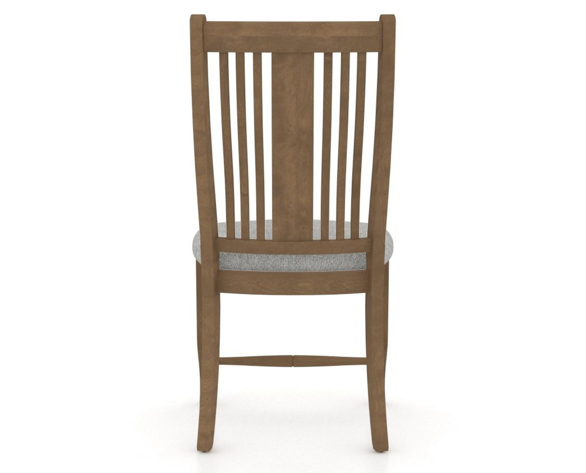 Canadel Dining Chair 2250 in 7C Fabric and 25 Pecan Washed, back view