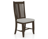 Canadel Dining Chair 2250 in 7C Fabric and 29 Hazelnut Washed, three-quarter view