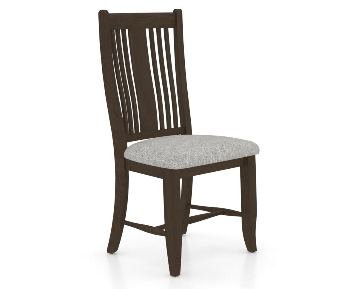 Canadel Dining Chair 2250 in 7C Fabric and 29 Hazelnut Washed, three-quarter view